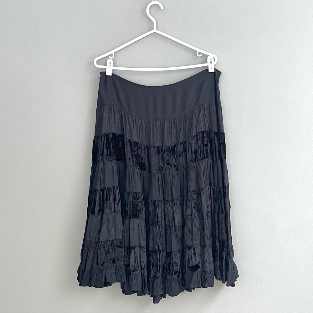 BHS black tiered skirt